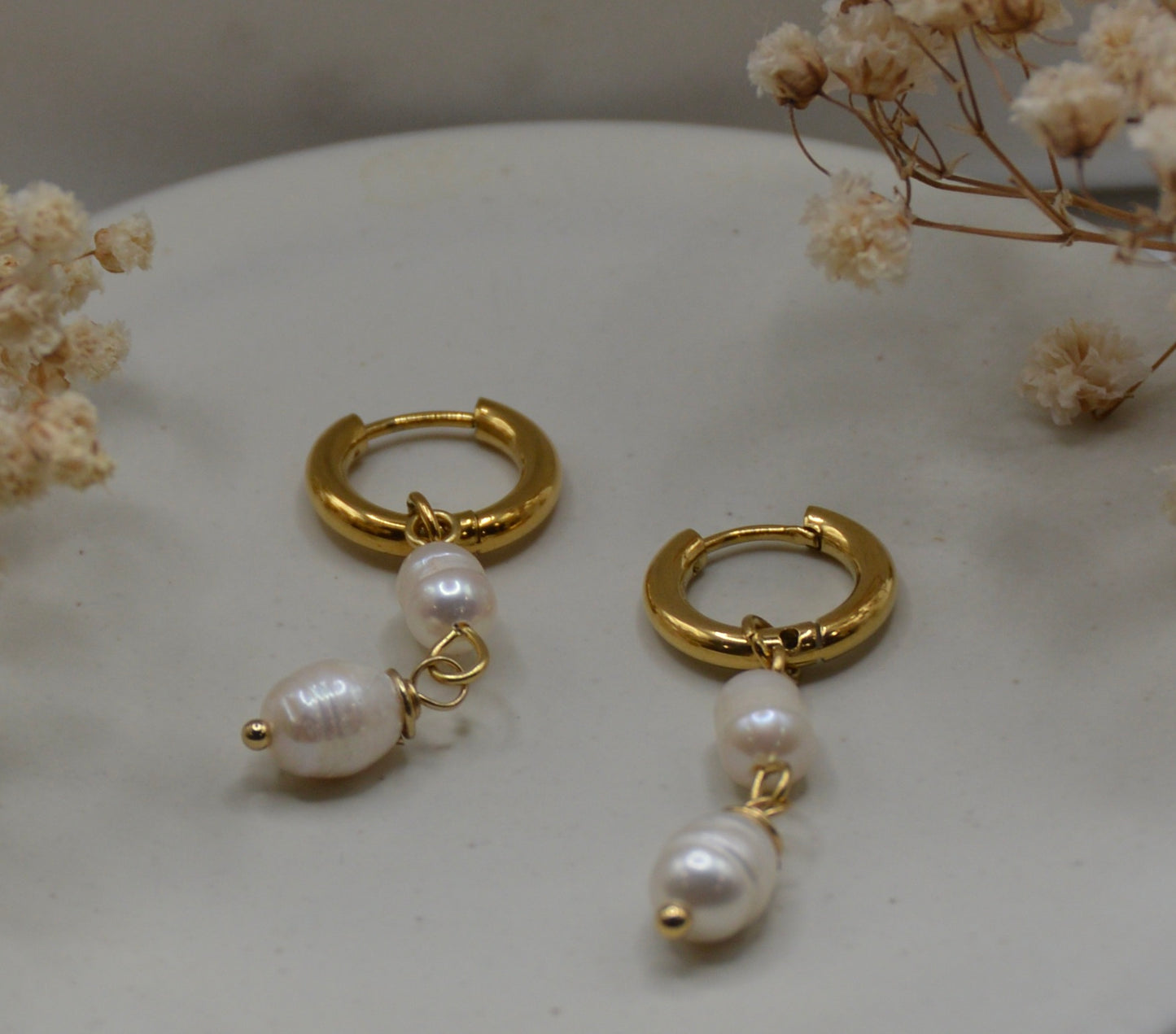 Freshwater Pearl Huggie Hoops