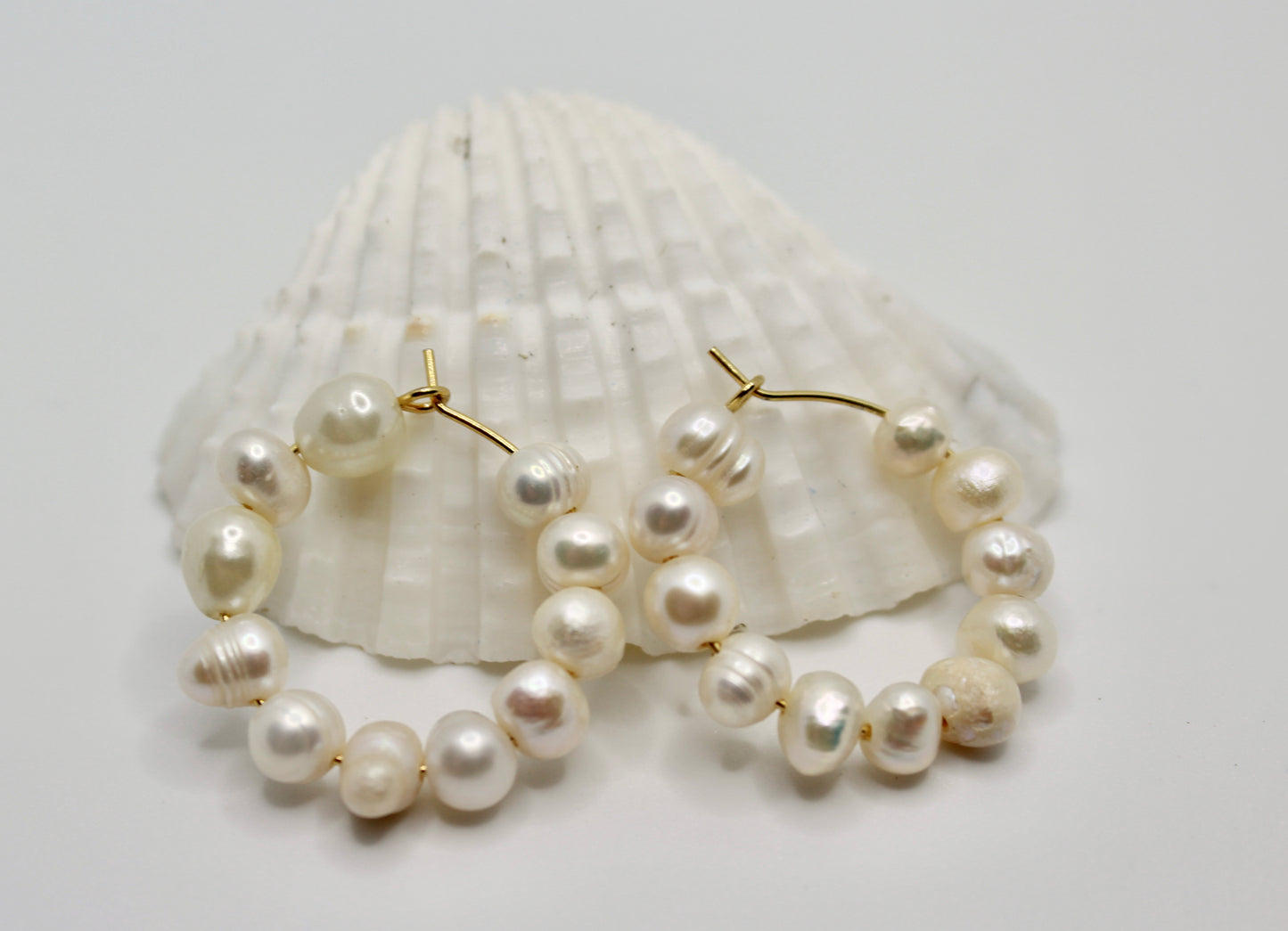 Freshwater Pearl Hoops