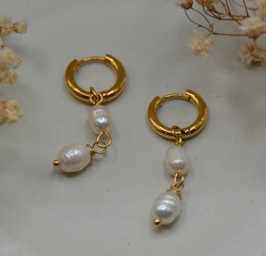 Freshwater Pearl Huggie Hoops