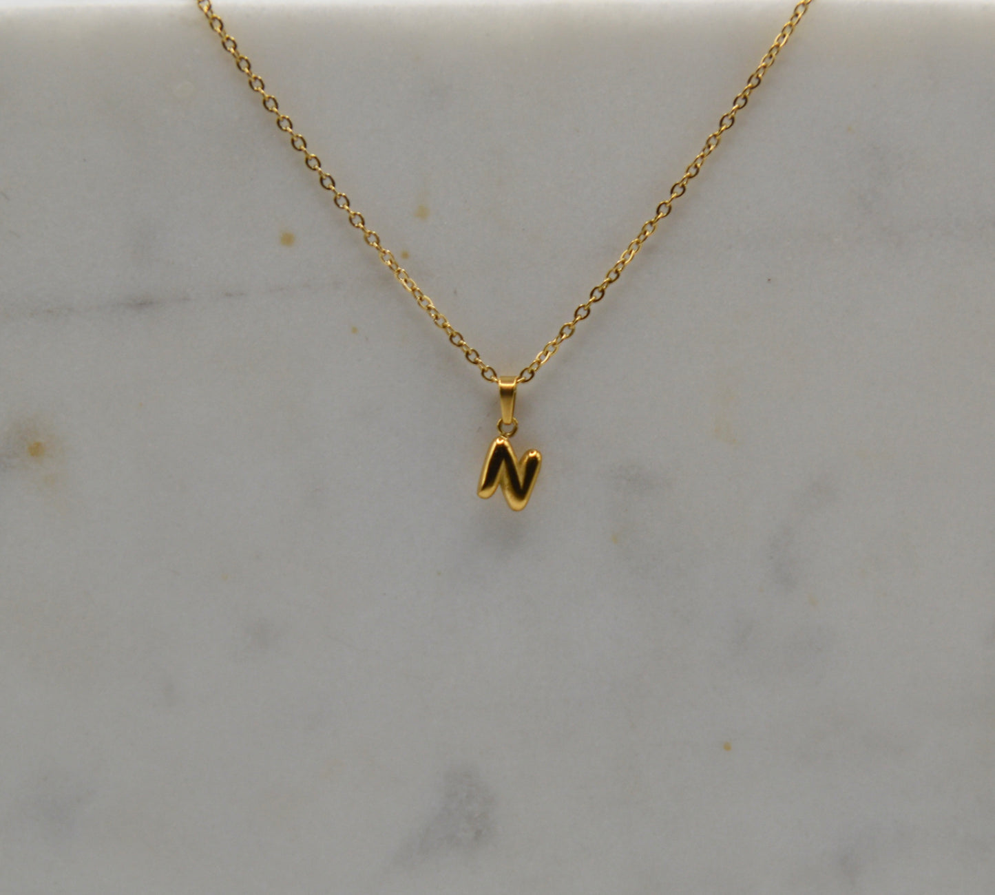 The Bubble Letter Initial Neclace