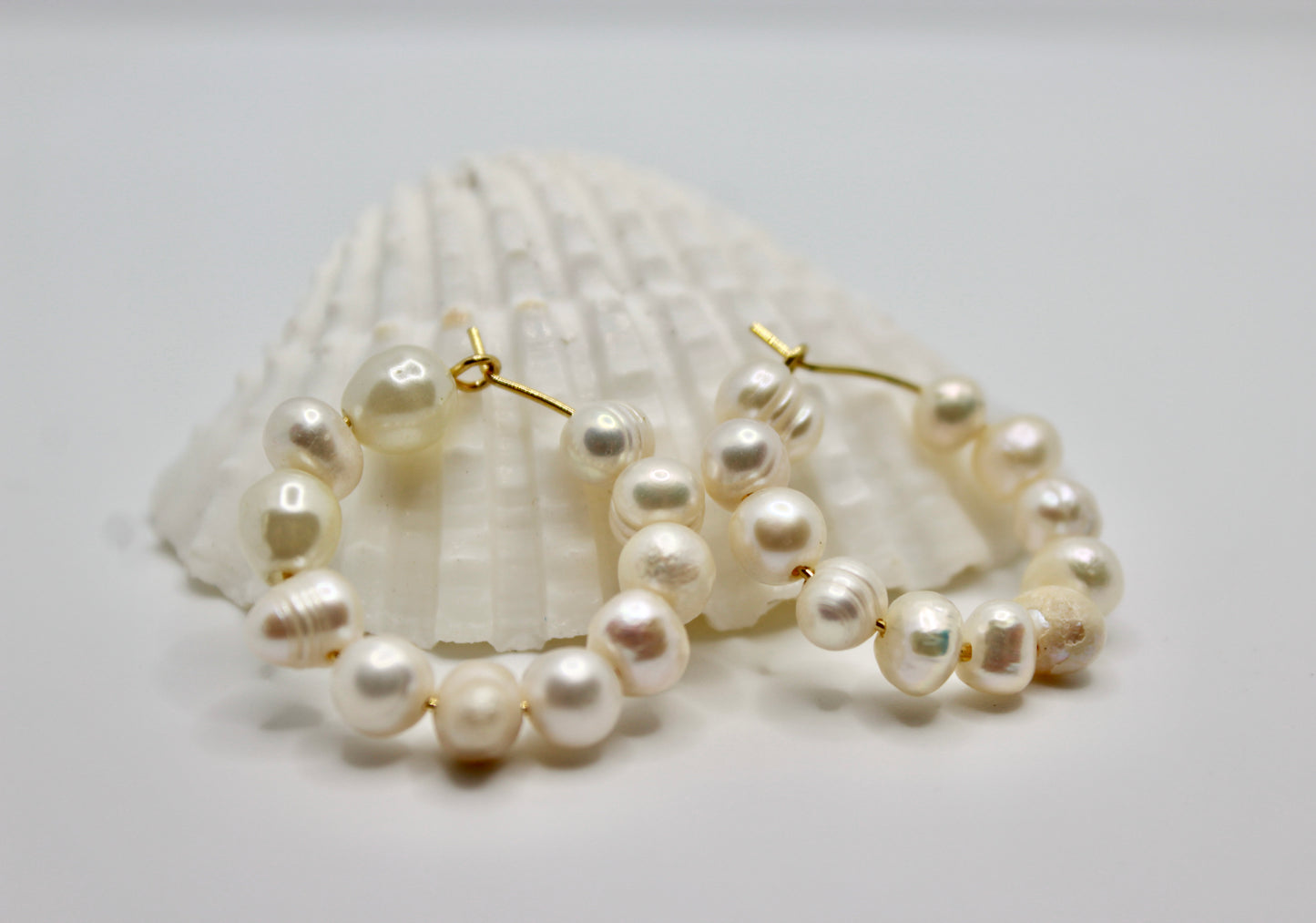 Freshwater Pearl Hoops